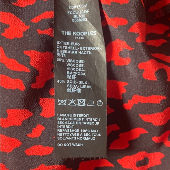 The Kooples Red Blouse with Long Sleeves and Ruffled Style - Picture 7 of 10